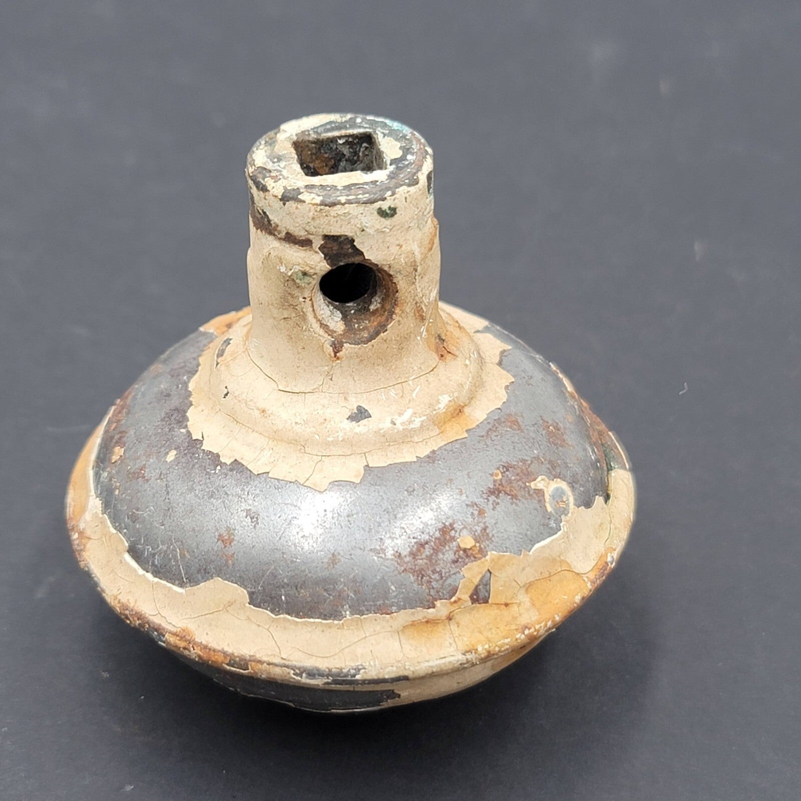 Vintage SINGLE Ornate Steel Doorknob Salvage Door Hardware Painted Shabby Chic
