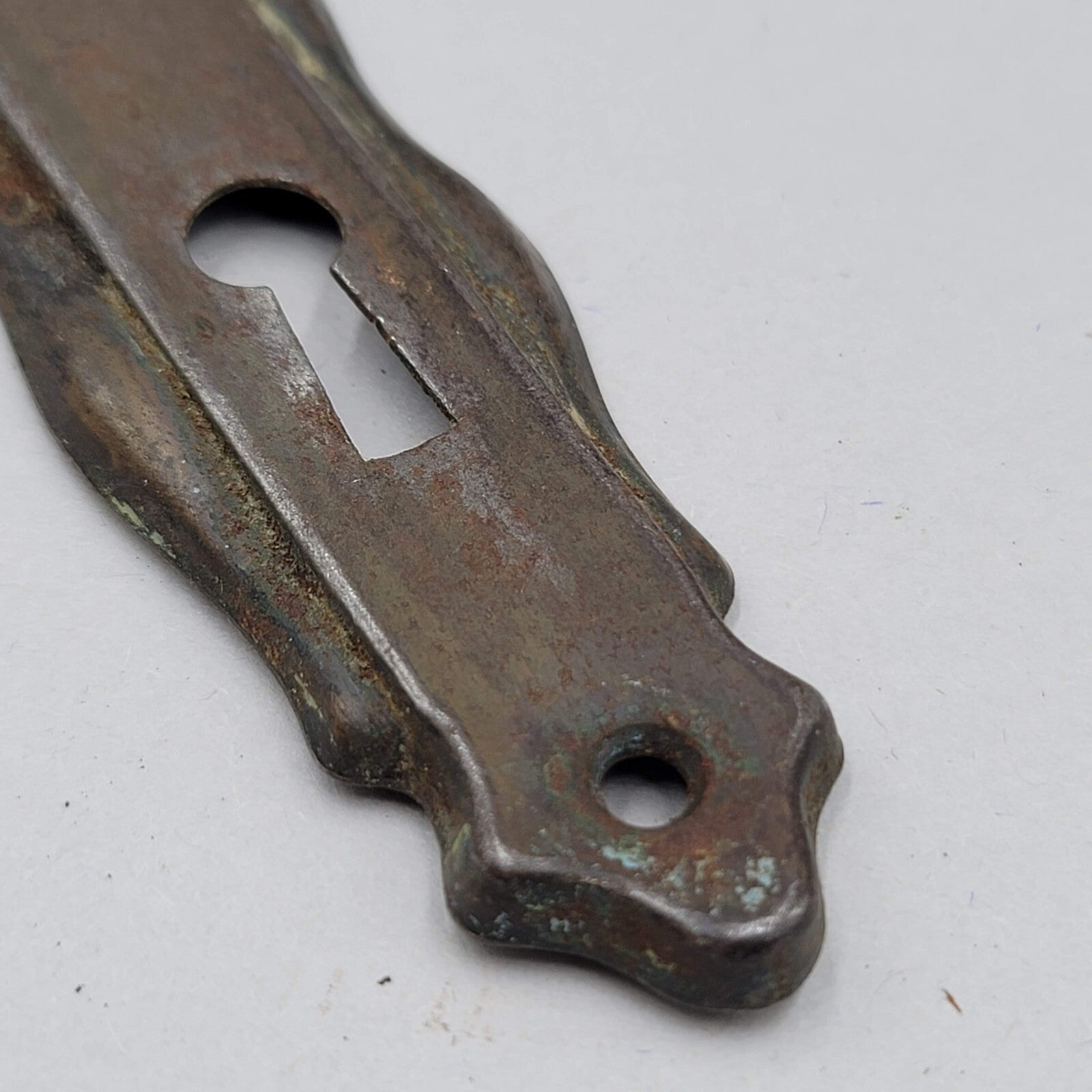 Vintage Doorknob Back Plate Skeleton Keyhole Salvage Hardware Steel