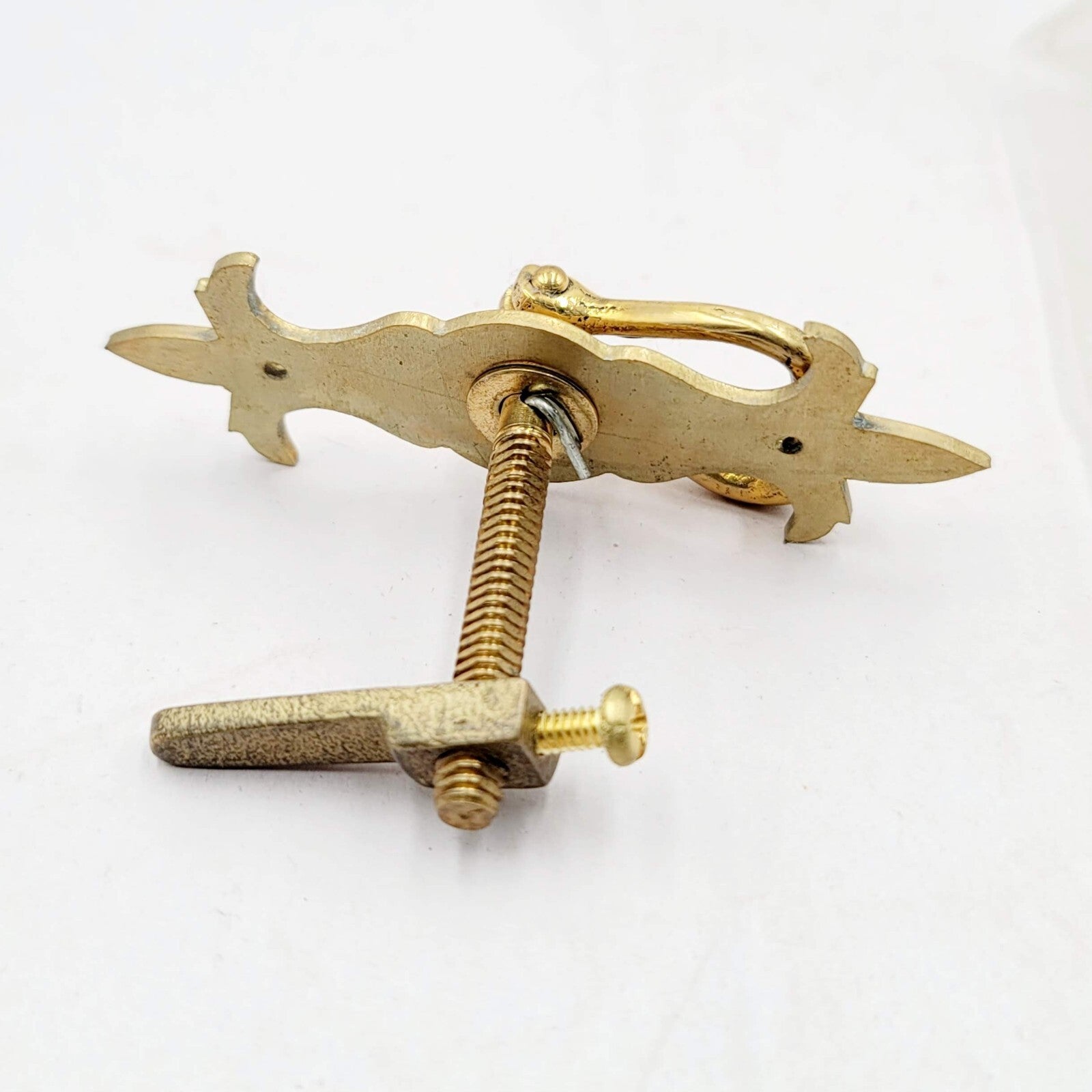 Vintage Brass Drawer Pull Salvage Hardware New Old Stock with Nails