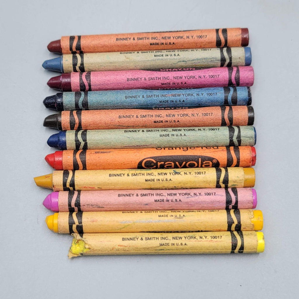 Binney & Smith Crayola Crayons 11 Vintage Rare Retired Indian Red USA Umber etc