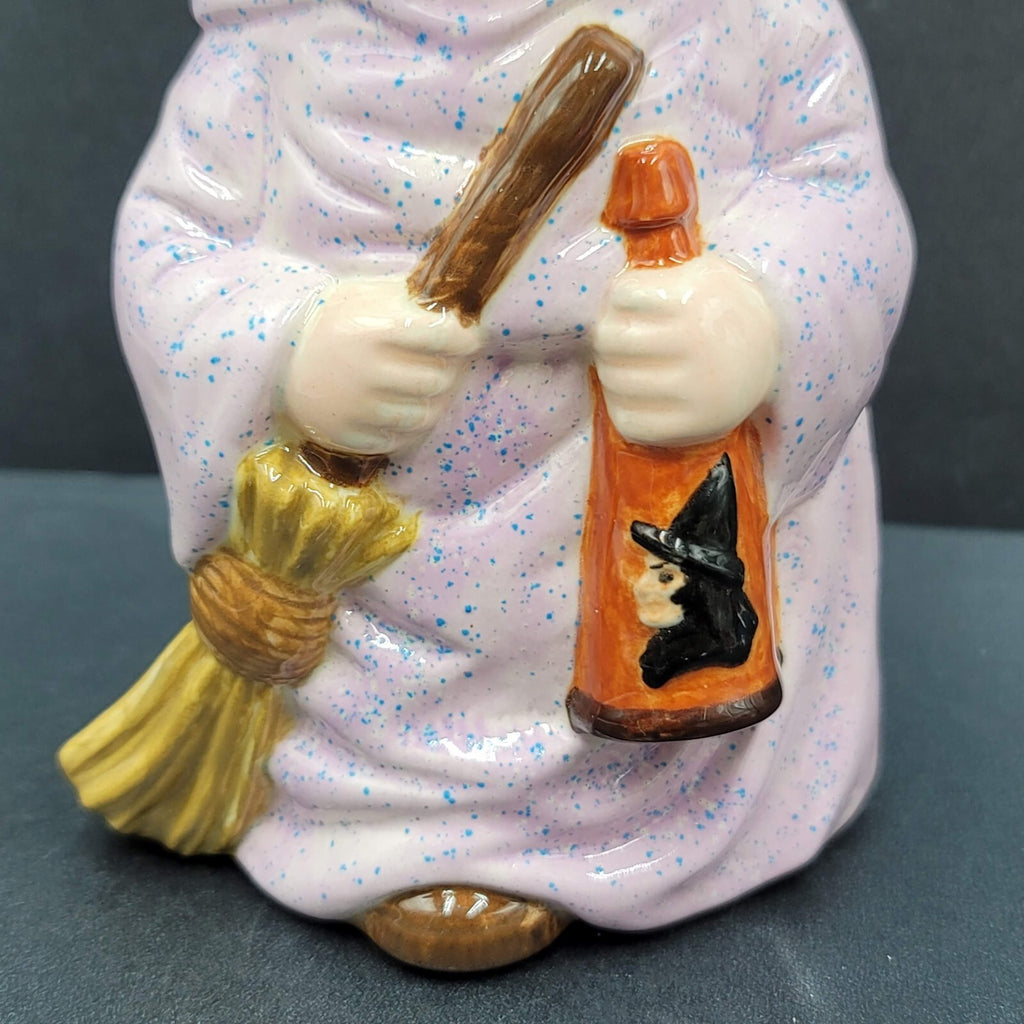 Vtg Albertas Molds Hand Painted Ceramic Witch Girl Trick or Treater Halloween