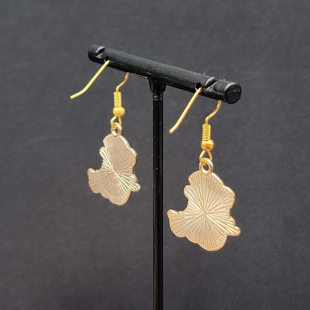 Halloween Witch Ghost Pierced Earrings Gold tone Enamel Dangle New 7/8"