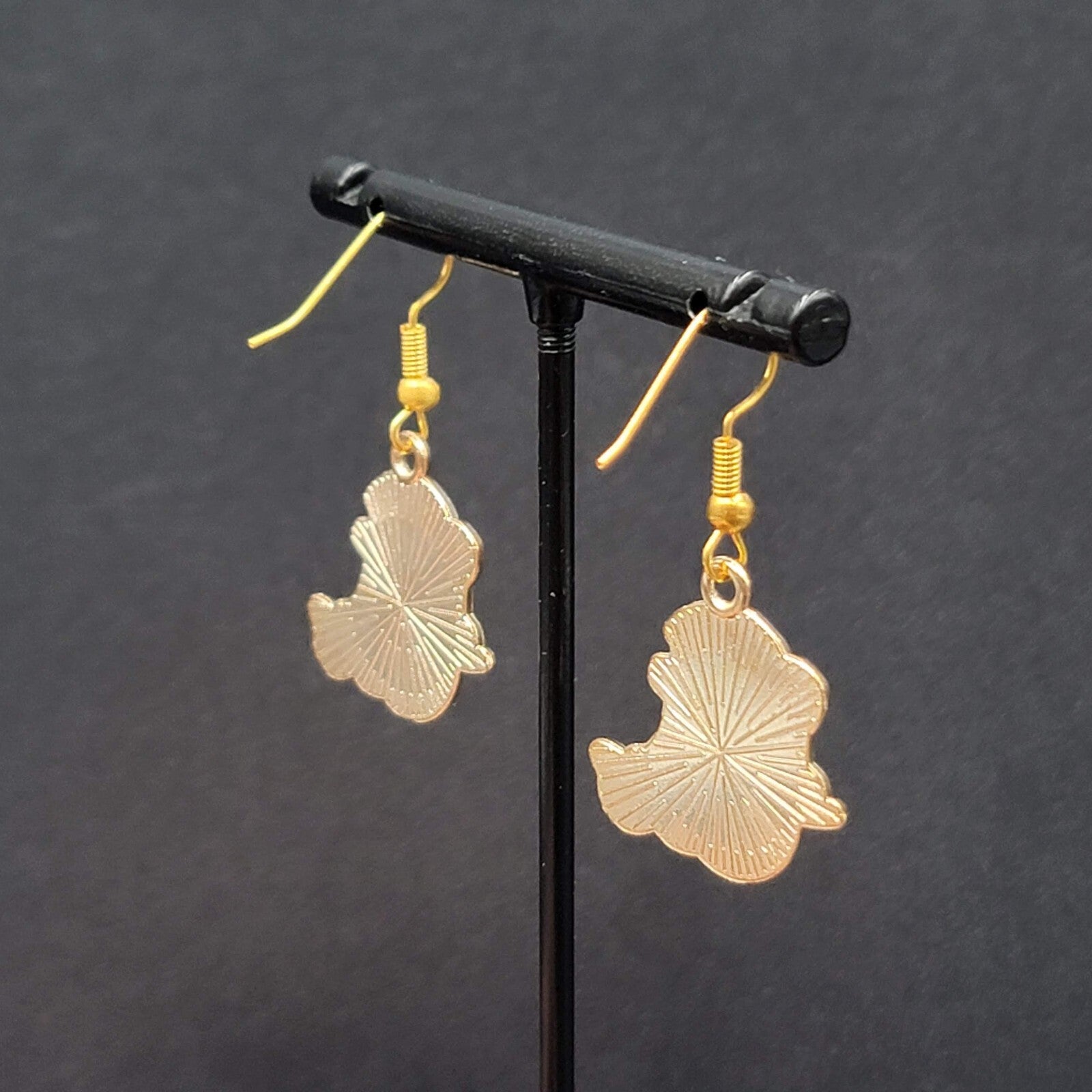 Halloween Witch Ghost Pierced Earrings Gold tone Enamel Dangle New 7/8"