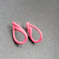 Vintage Pierced Earrings Hot Pink Open Teardrop Cute! 1"