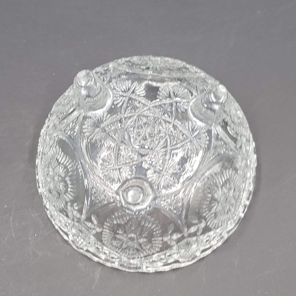 Vintage 3 Footed Bowl Pressed Glass 4" x 2.5"