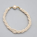 Vintage Bracelet Faux Pearl Bead Twist Hidden Clasp 6.5"