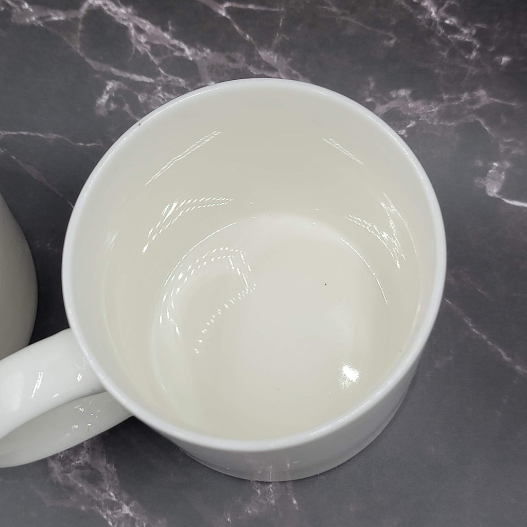 Set of 2 Starbucks Coffee Mug White Gold Lettering 2015
