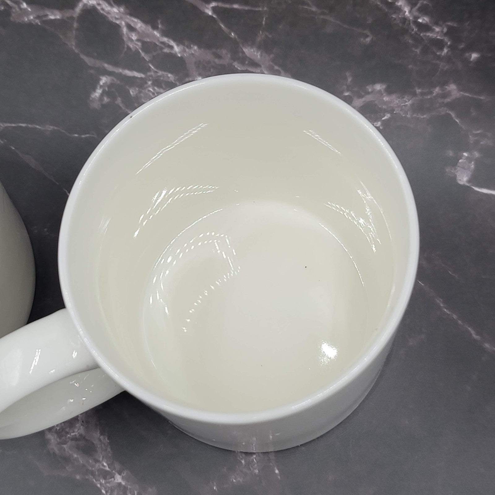 Set of 2 Starbucks Coffee Mug White Gold Lettering 2015