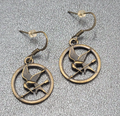 Hunger Games Pierced Earrings Bronze tone Dangle 3/4"