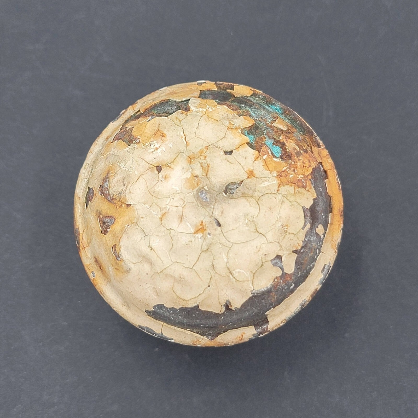 Vintage SINGLE Ornate Steel Doorknob Salvage Door Hardware Painted Shabby Chic