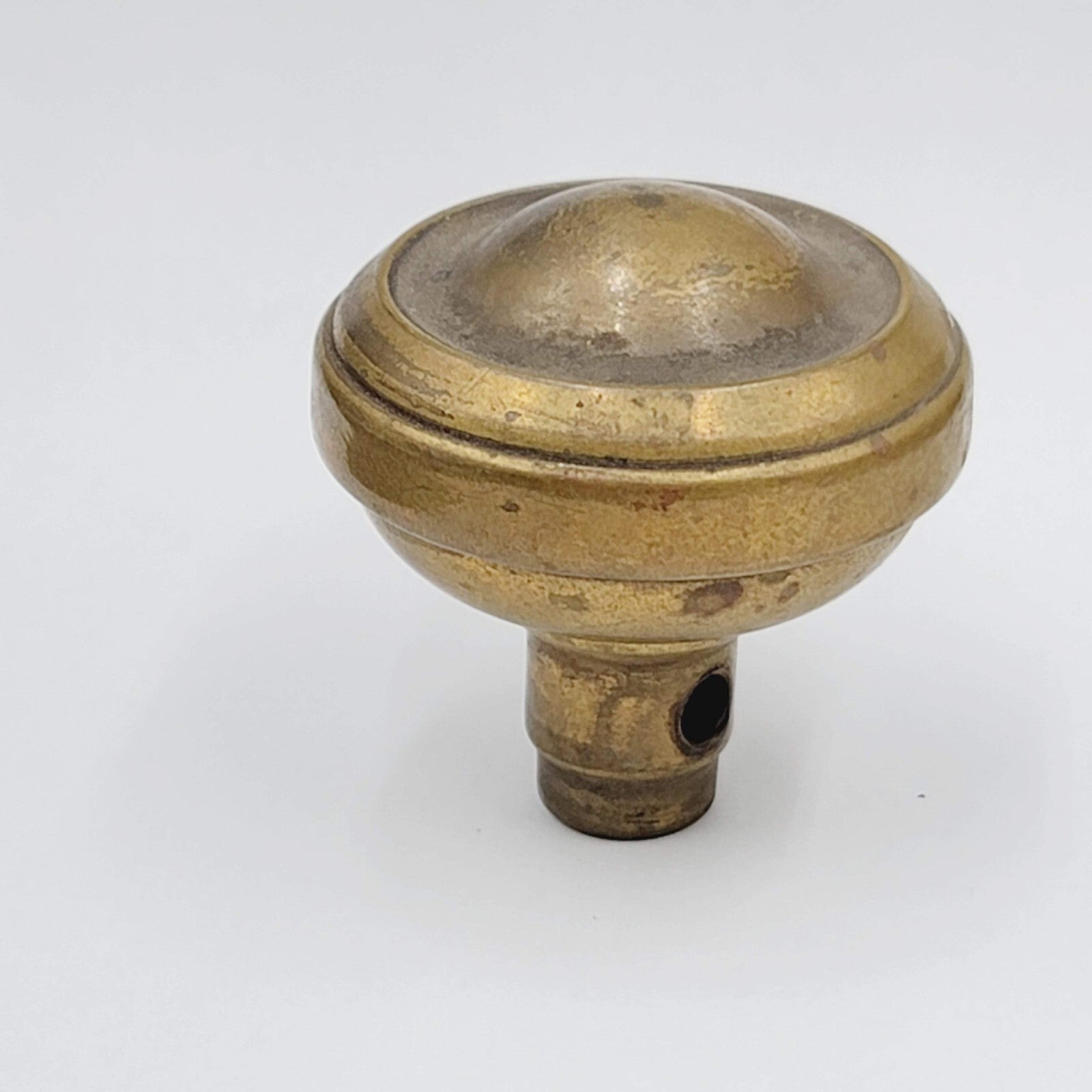 Vintage SINGLE Doorknob Salvage Door Hardware Gold color Indented Design 2.25"