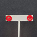 Pierced Earrings Hot Pink Enamel Nautical Anchor Studs 1/2"