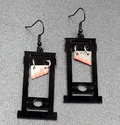 Guillotine Pierced Earrings Black Halloween Gothic Punk Rock 1.75"