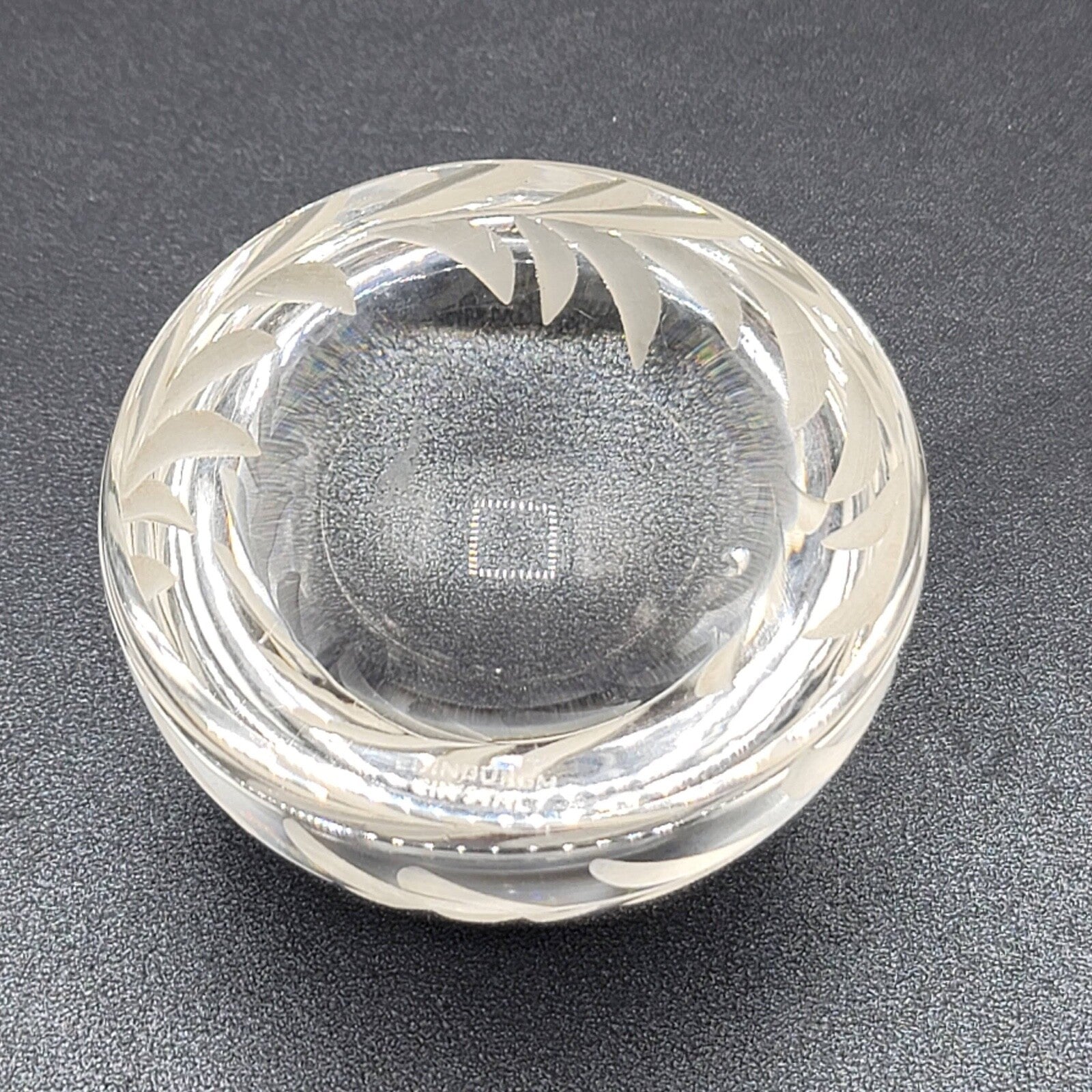 Edinburgh Castle Etched Crystal Round Paperweight 3" Dome