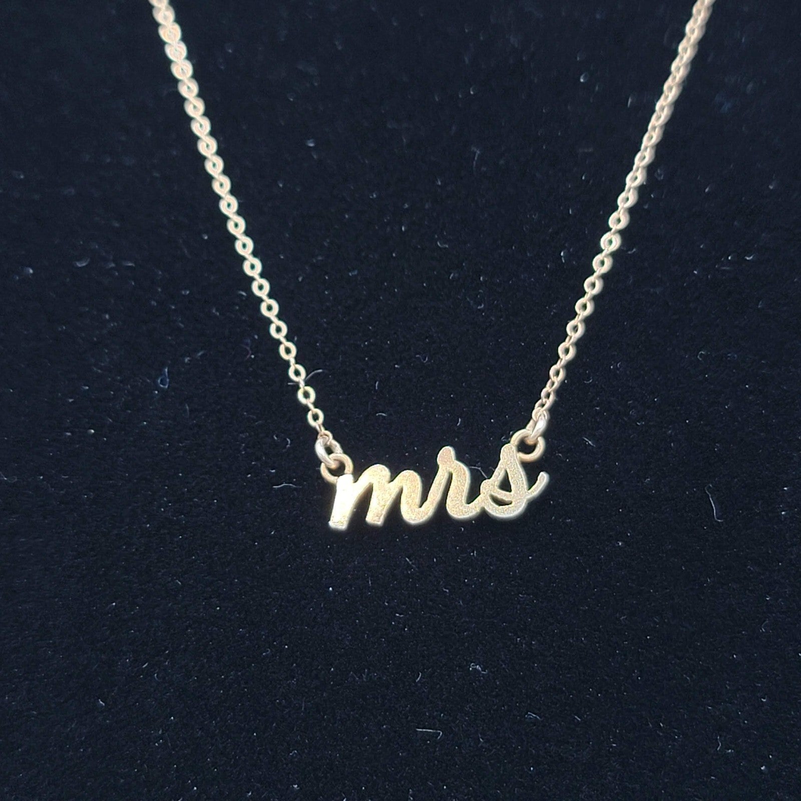 Gold Filled MRS Necklace Wedding Bride Engaged Fiancee 17" 925