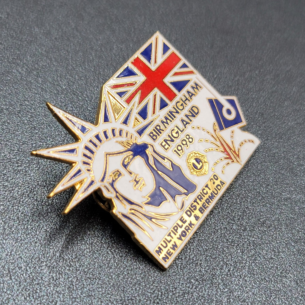 Lions Club Pin District 20 New York Bermuda 1998 Birmingham England Liberty