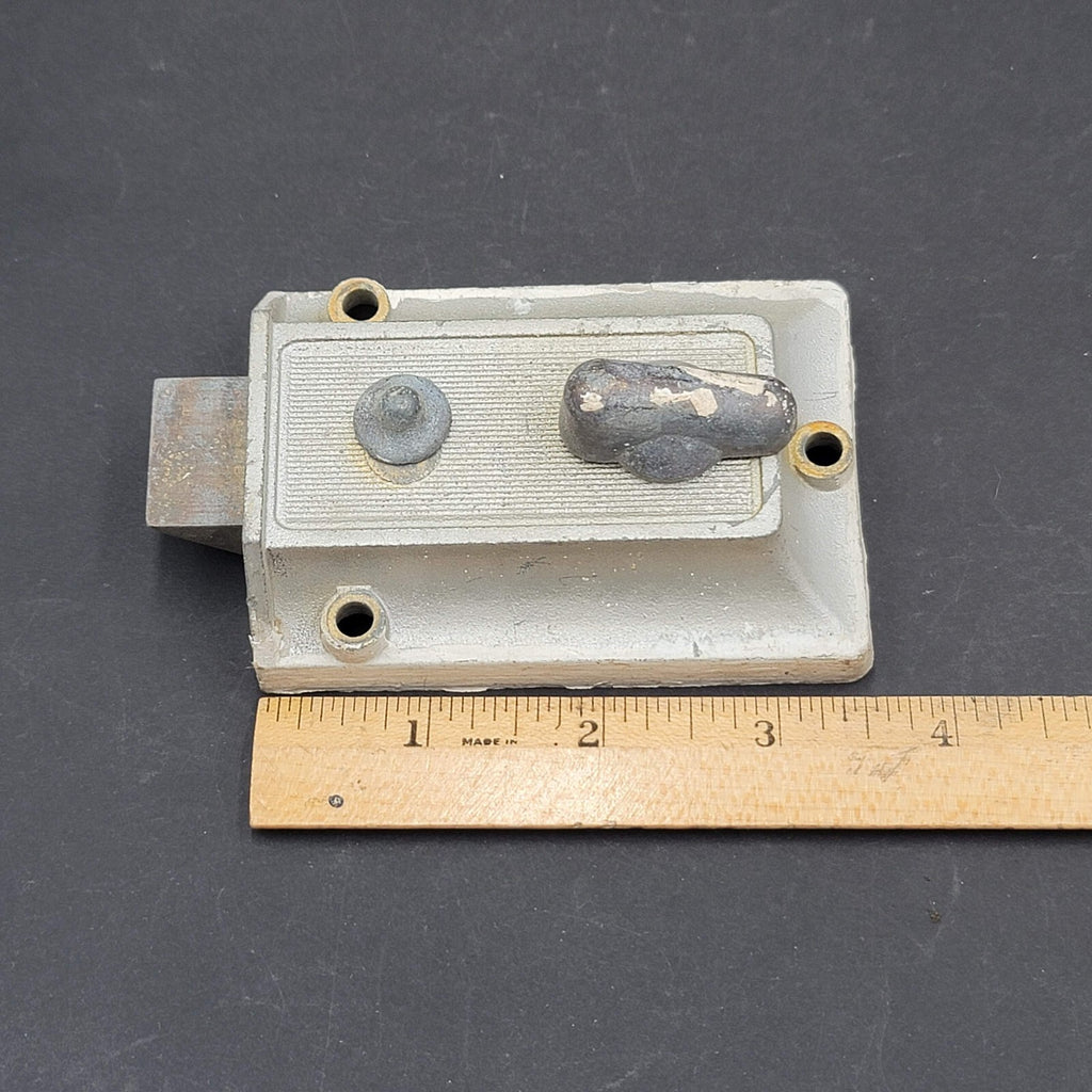 Vintage Silver Surface Rim Night Lock Latch No Keeper Salvage B754