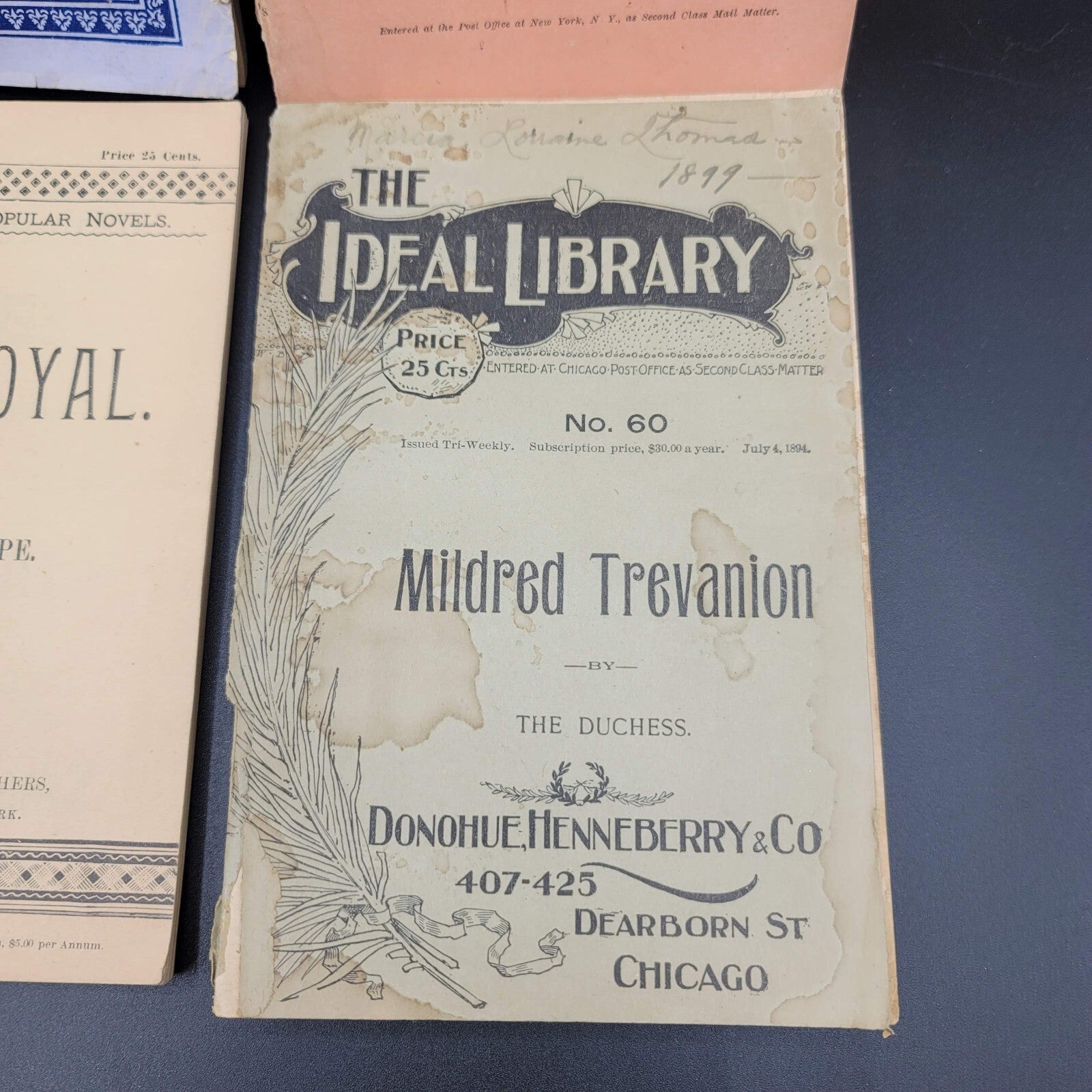 Antique Paperback Books Ideal Library 1899 Popular Series 1892 Lot of 4
