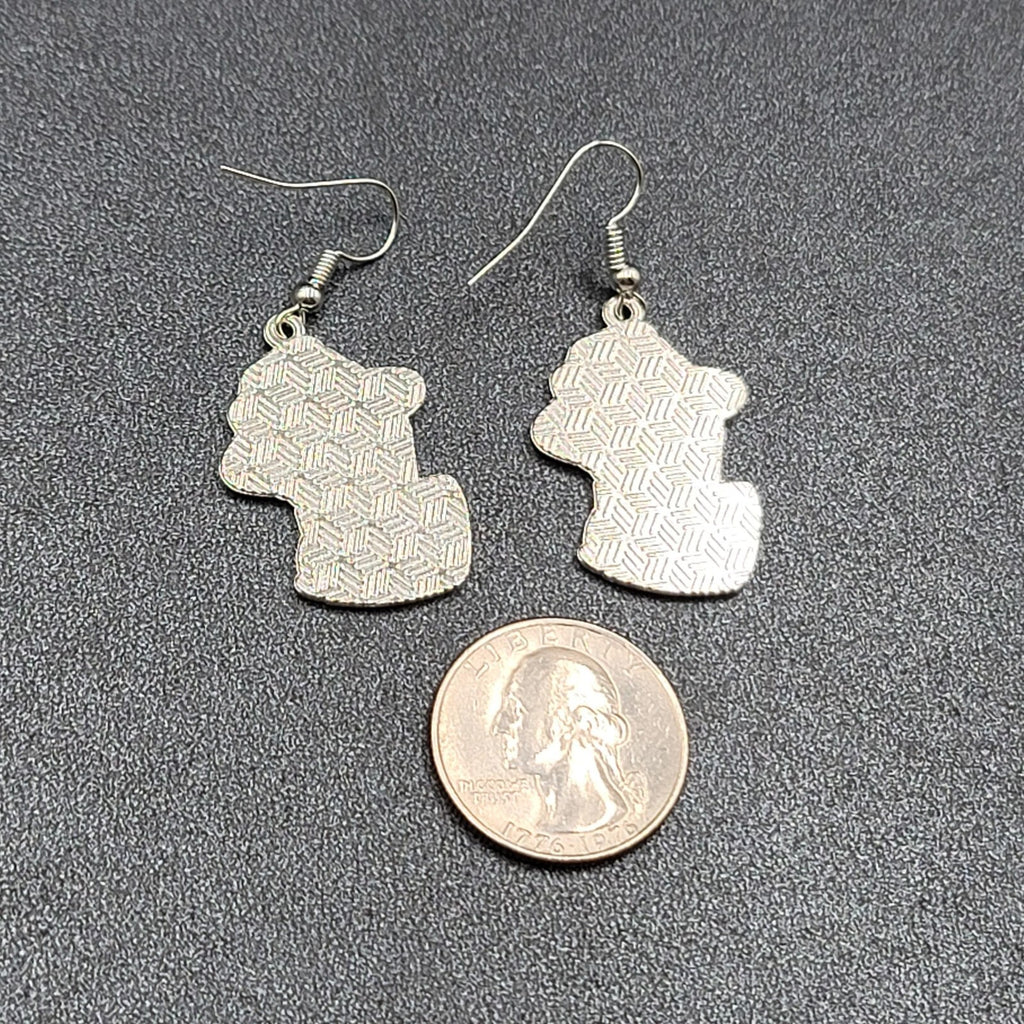 Freddy Krueger Pierced Earrings Enamel Silver tone Horror Movie Dangle 1.25" FS