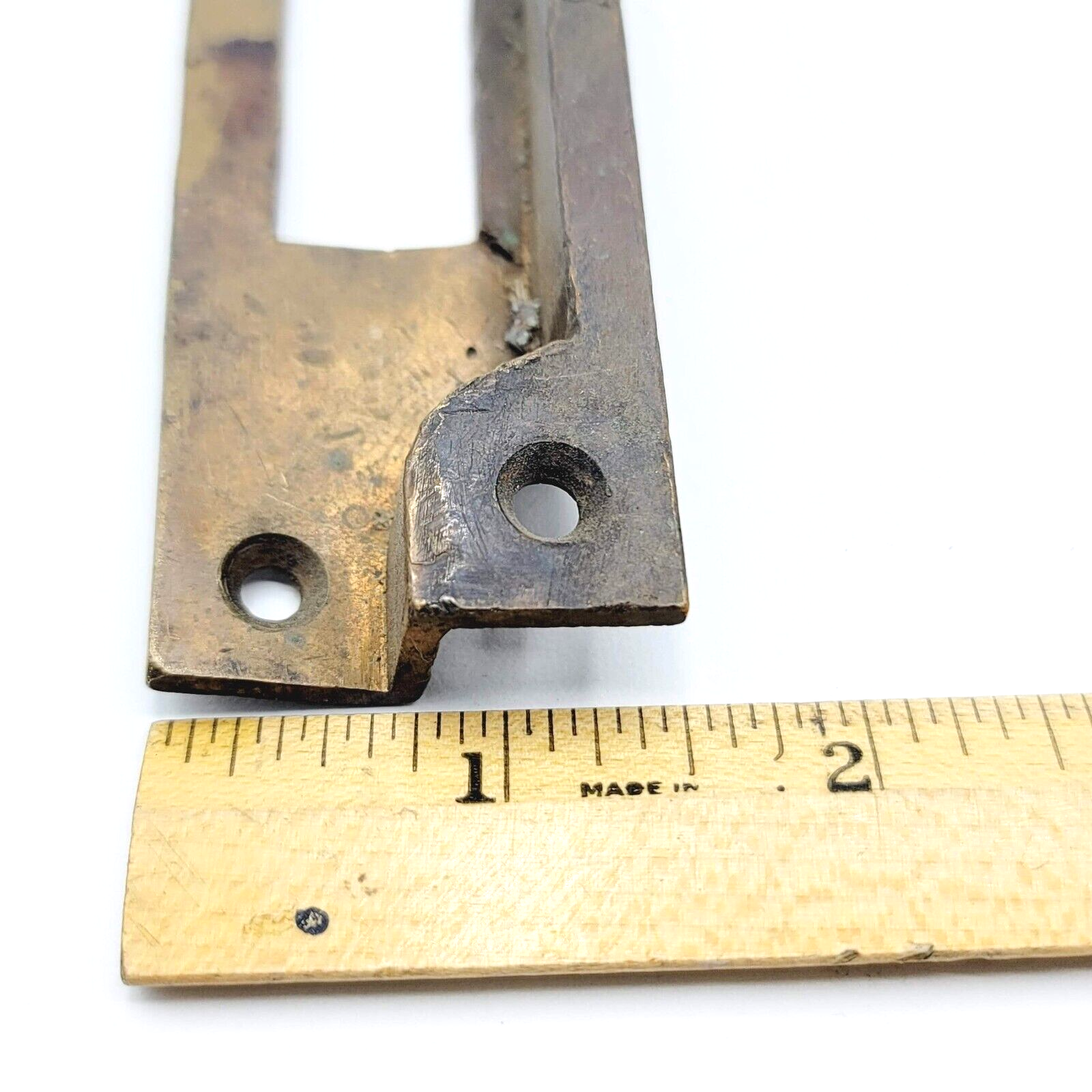 Antique Bronze Exterior Door Strike Plate Mortise Inset 7" x 1 1/2"