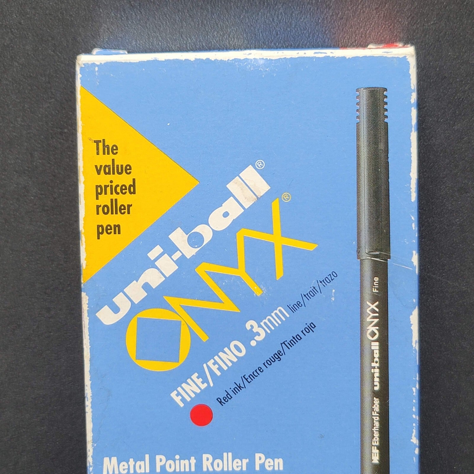 Uniball Red Onyx Rollerball Pens Fine Point Micro Tip 0.3 mm 10 Pack Japan Vtg