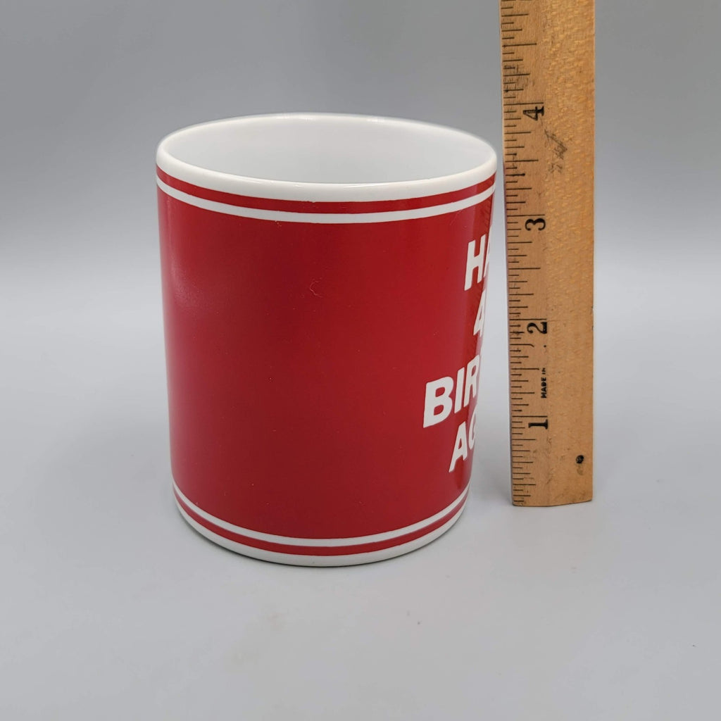 Vintage Coffee Mug “Happy 49th Birthday Again?” Ceramic Red White