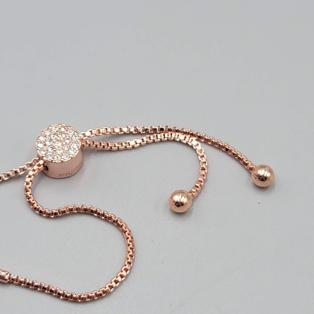 IBB CN Loved and Blessed Bracelet Rose Gold tone Crystal Rhinestone Adjustable