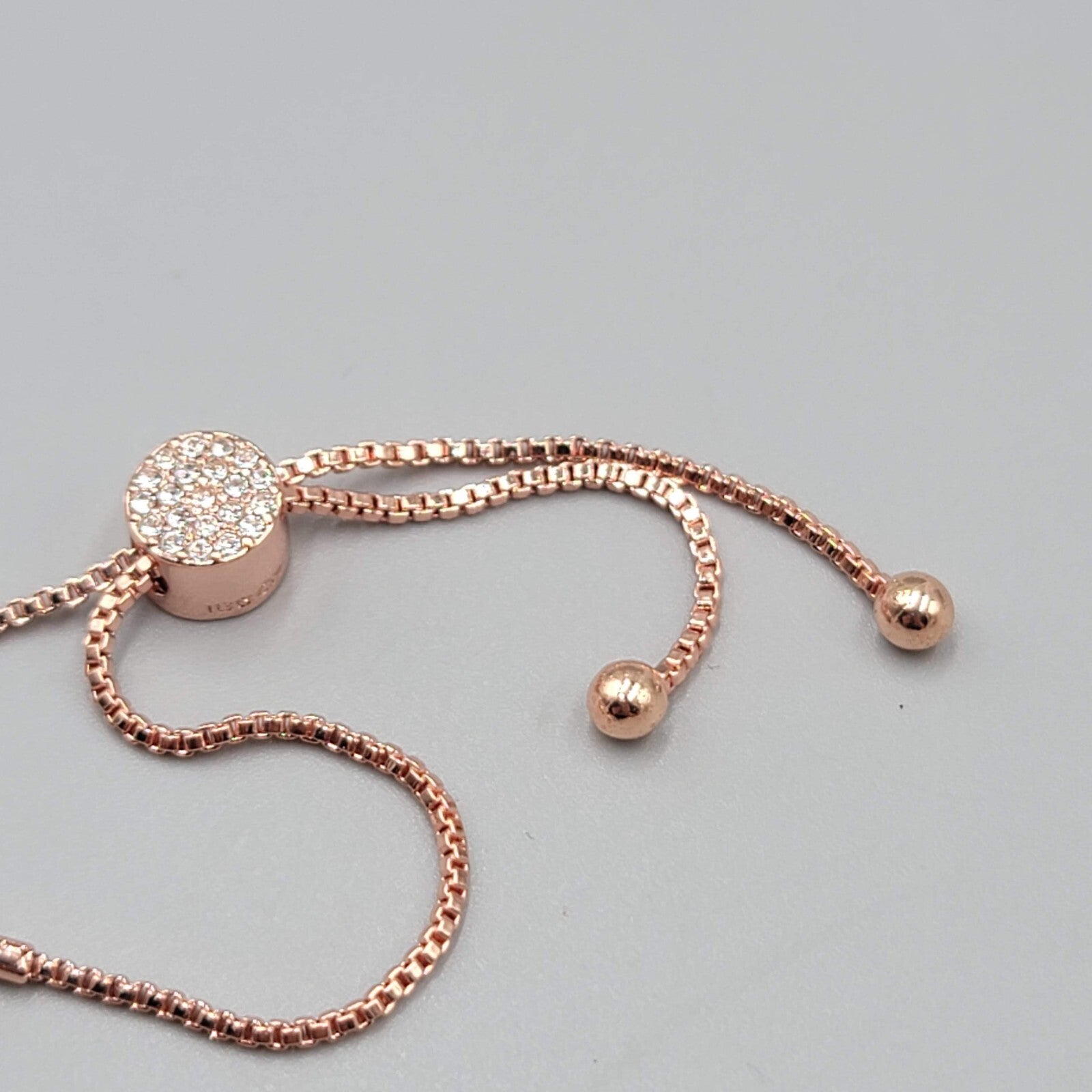 IBB CN Loved and Blessed Bracelet Rose Gold tone Crystal Rhinestone Adjustable