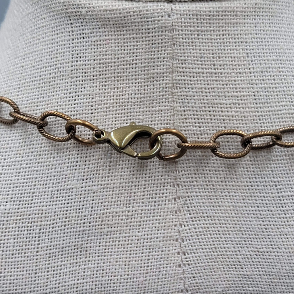 Vintage Bronze Chain Necklace Sea Turtle Sand Dollar Charms Imagine 18"