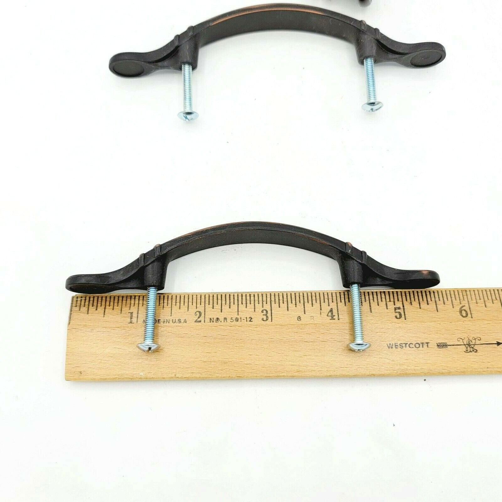 Dresser Pull Drawer Cabinet Door Handle Drop Knobs Bronze tone 3 in Lot of 4