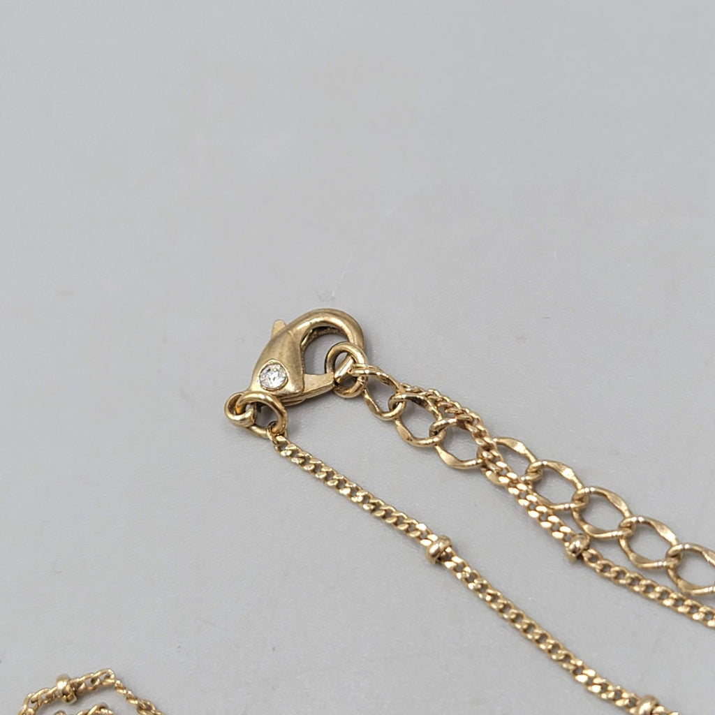 Monet Charm Pendant Necklace Gold tone Crystal 16"-18"