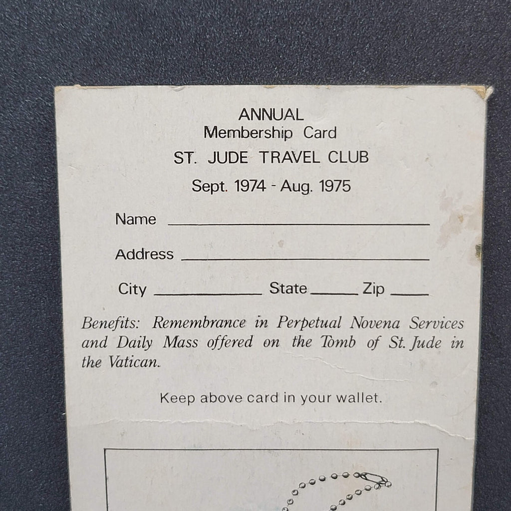 St. Jude Travel Club Medallion July 1979 - June 1980 New Vintage Paca & Saratoga