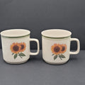 Vintage Gibson Housewares Cottage Sunflower Cup Mug Set of 2
