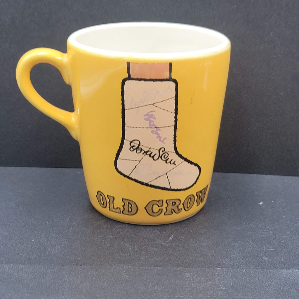 Old Crow Kentucky Whiskies Signed Cast Ceramic Mug Coffee Cup