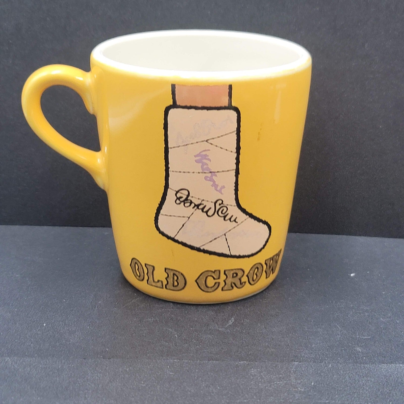 Old Crow Kentucky Whiskies Signed Cast Ceramic Mug Coffee Cup
