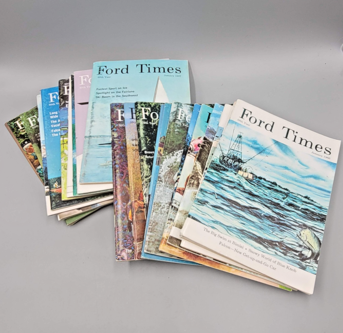 Vintage Ford Times Magazines Lot of 24 FULL YEARS 1966 & 1967