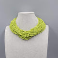 Multistrand Green Seed Bead Necklace 16" 18" 20"