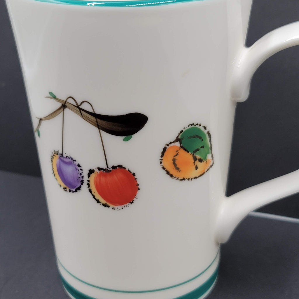 Vintage Chum Bone China Coffee Mug Tea Cup Cherries Fruit