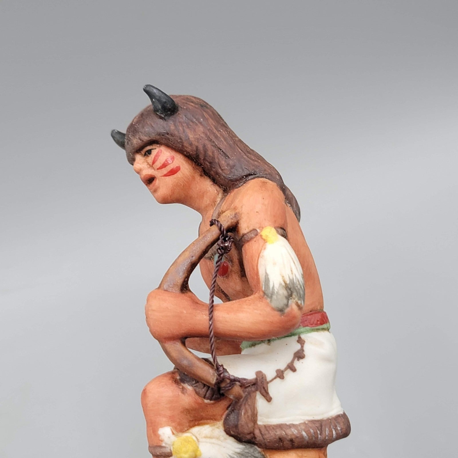 Vintage Ski Country Buffalo Dancer Mini 50ml Bourbon Whiskey Decanter 1980 6.5"