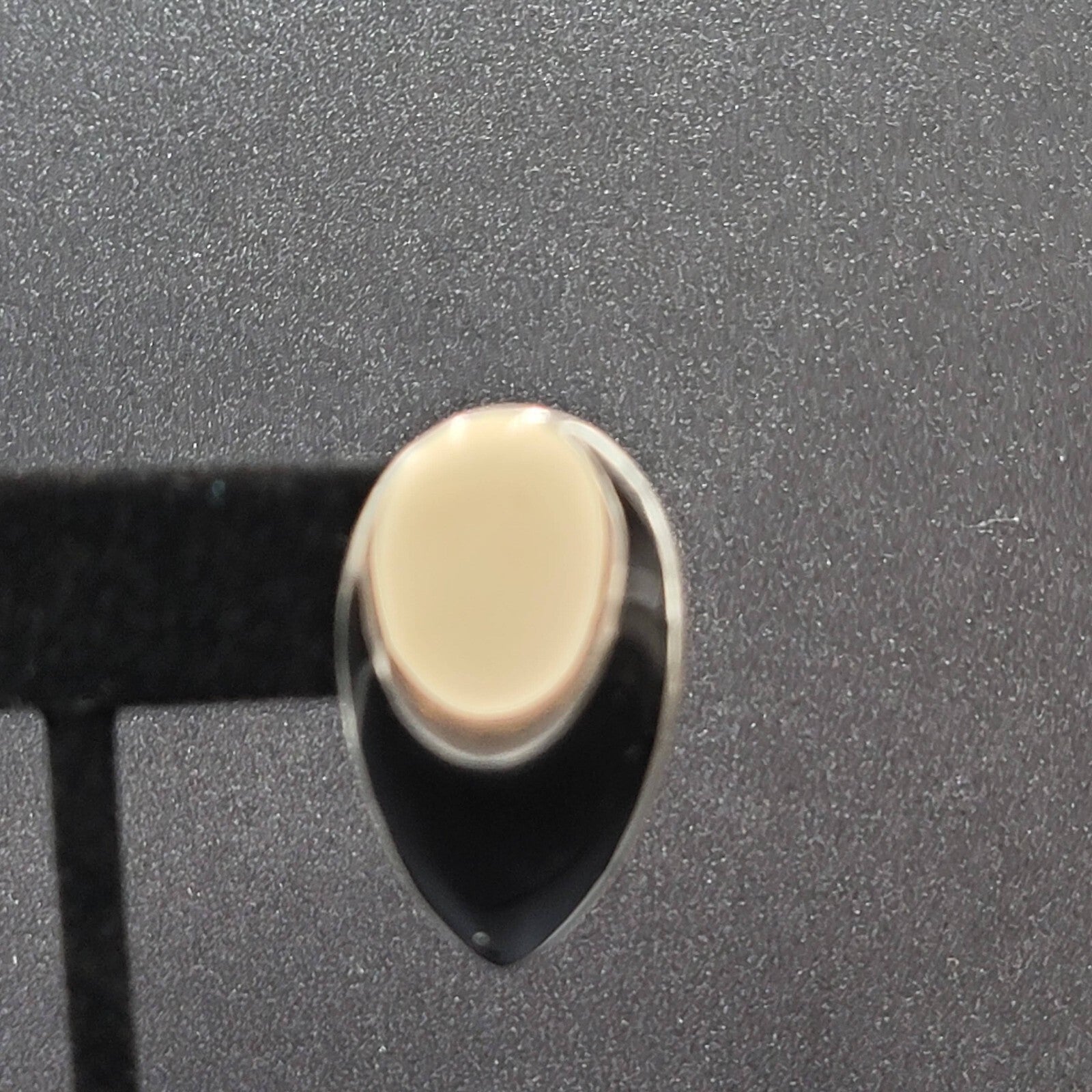 Vintage Pierced Earrings Silver tone Black Cream Enamel Drop 1 3/8"