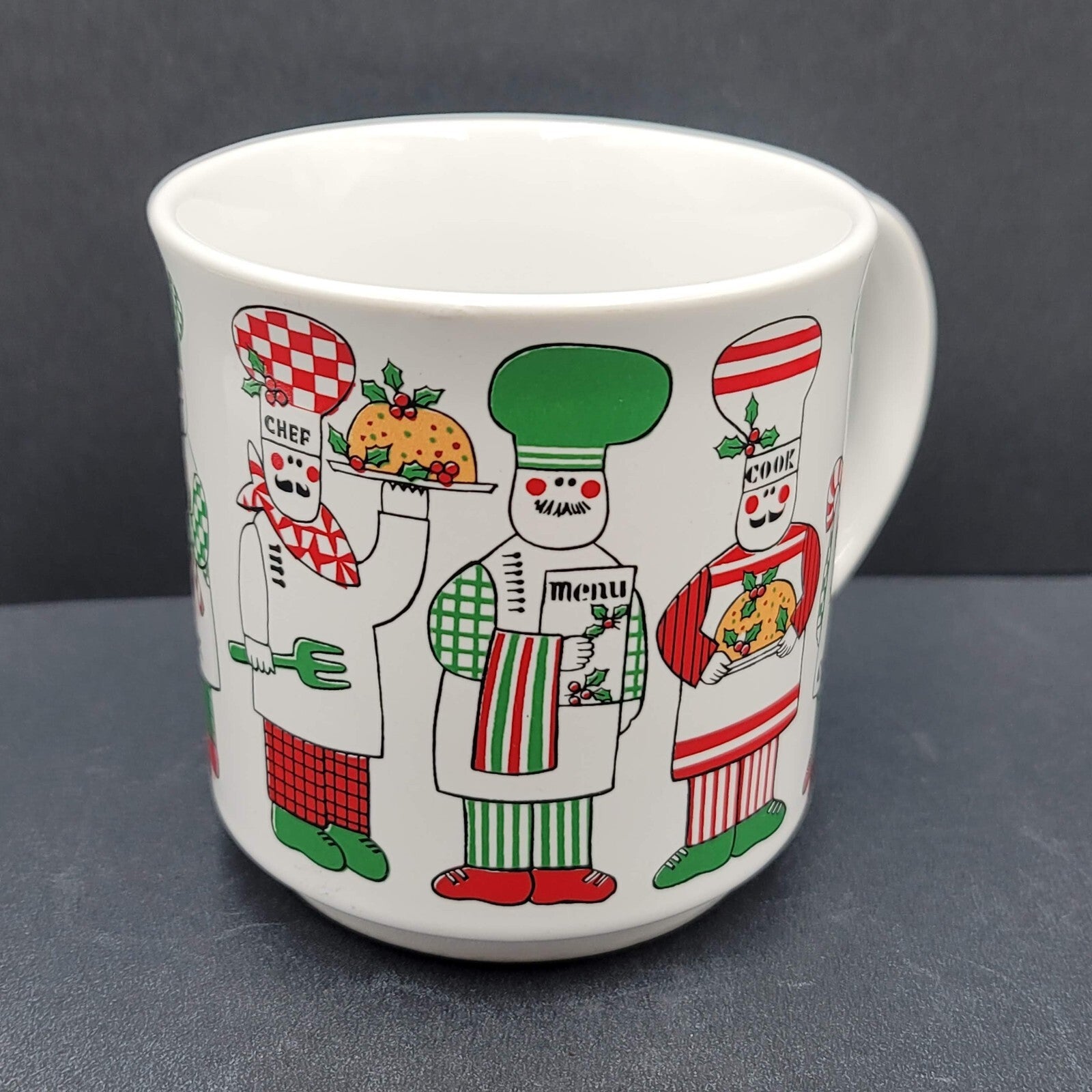 Vintage Christmas Chef Cook Coffee Mug Multicolor Made in Japan