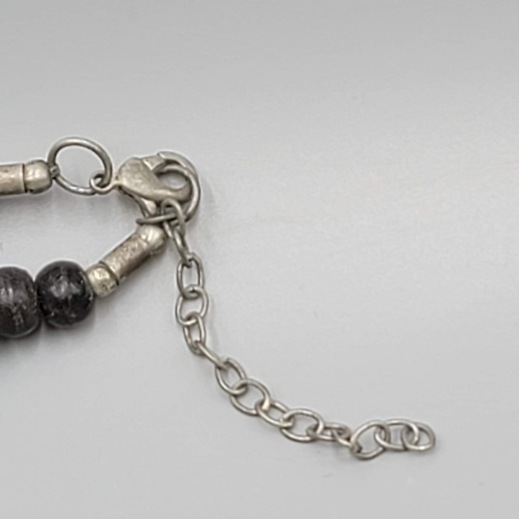 Vintage Large Black Wood Bead Statement Necklace Estate Costume Jewelry