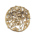 Vintage Antique Filigree Flower Brooch Gold tone 2.25 in