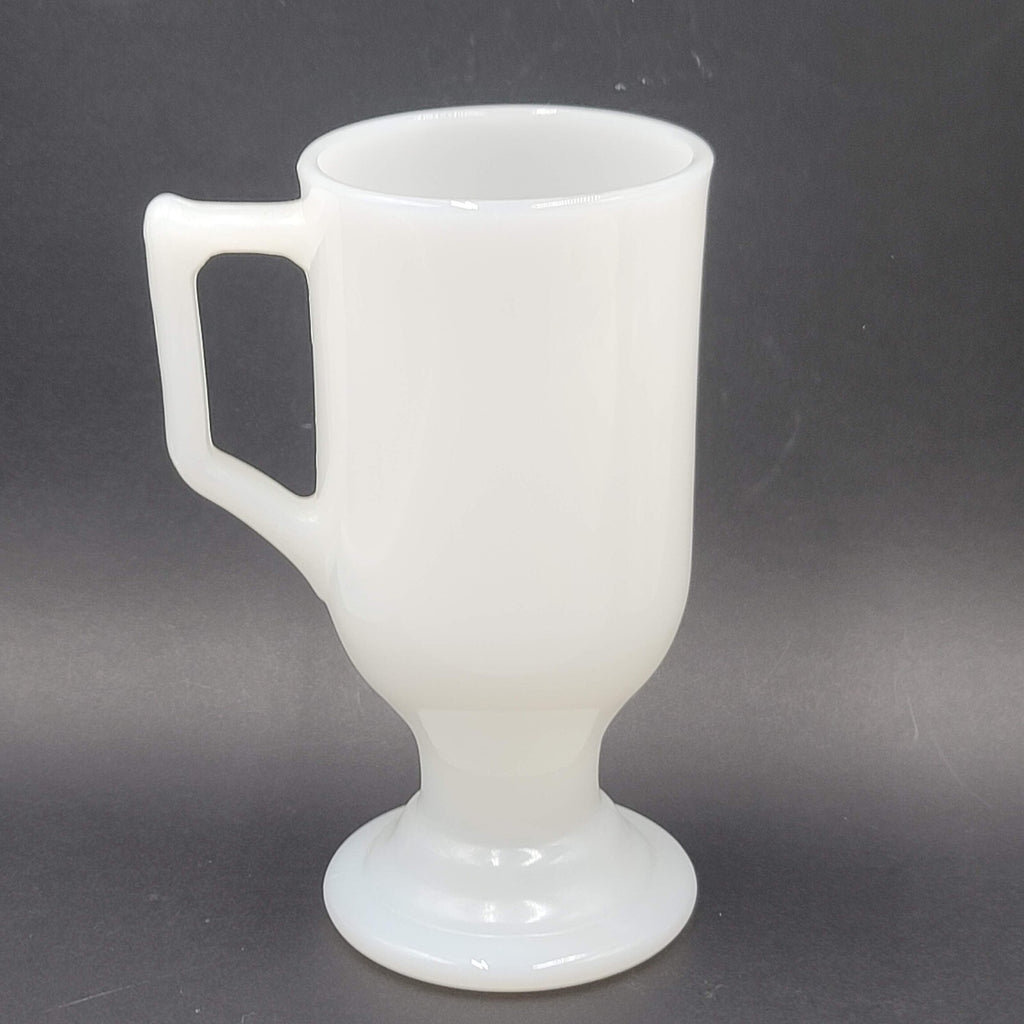 Ox Yoke Inn Amana Iowa Vintage Coffee Mug Milk Glass Blue Lettering