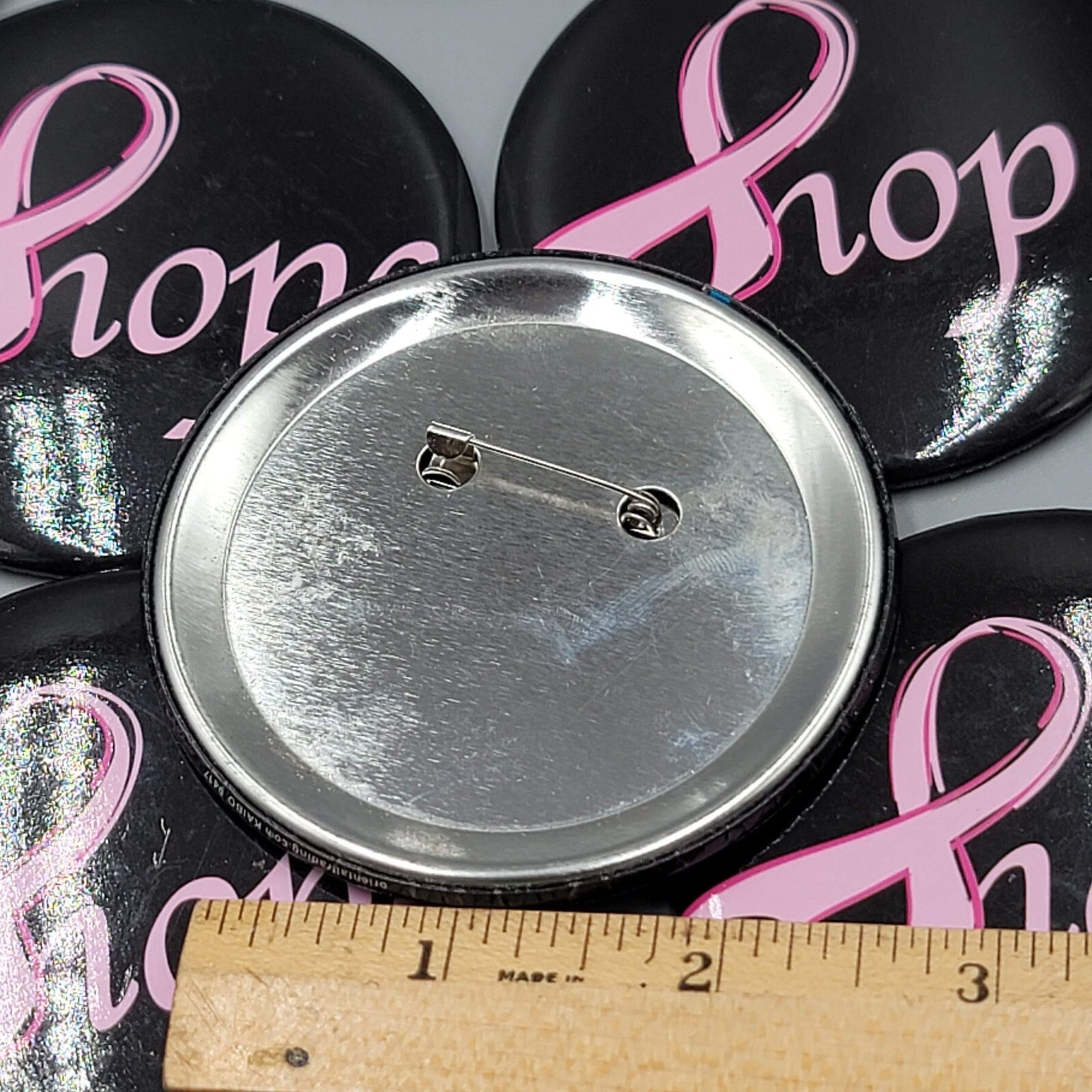 24 Breast Cancer Awareness Ribbon Logo Round 3 in Button LOT Pin Badge