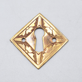 Vintage Square Brass Skeleton Keyhole Escutcheon Salvage Hardware 1.5" (59)