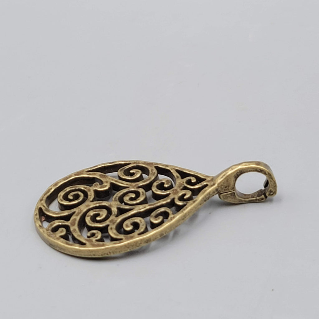 Premier Designs Bronze tone Teardrop Pendant Magnetic 3 in
