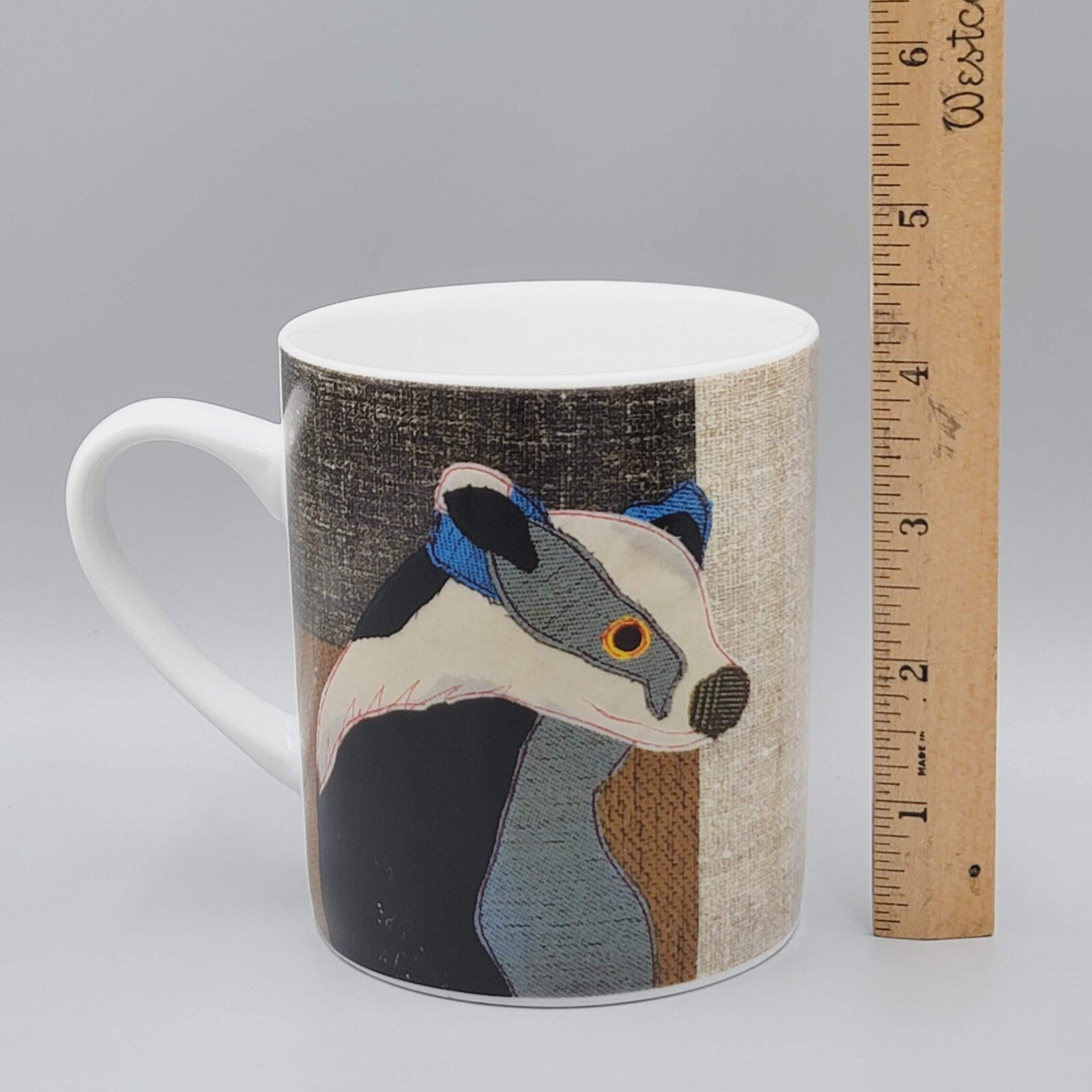 Carola van Dyke Mr Badger Art Coffee Mug Magpie Fabric Patterns