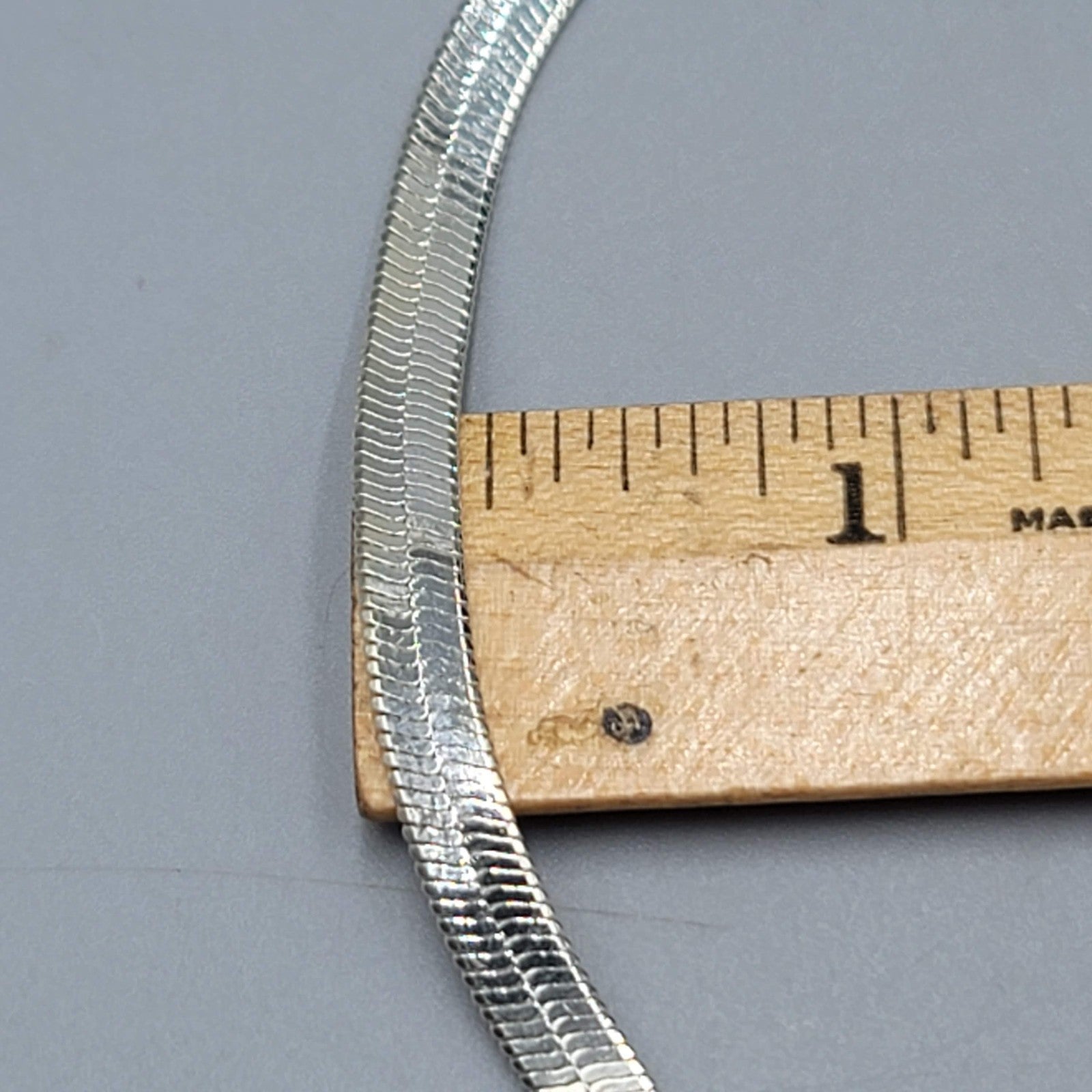 Vintage Herringbone Chain Necklace Silver Plated Estate Costume Jewelry 20"