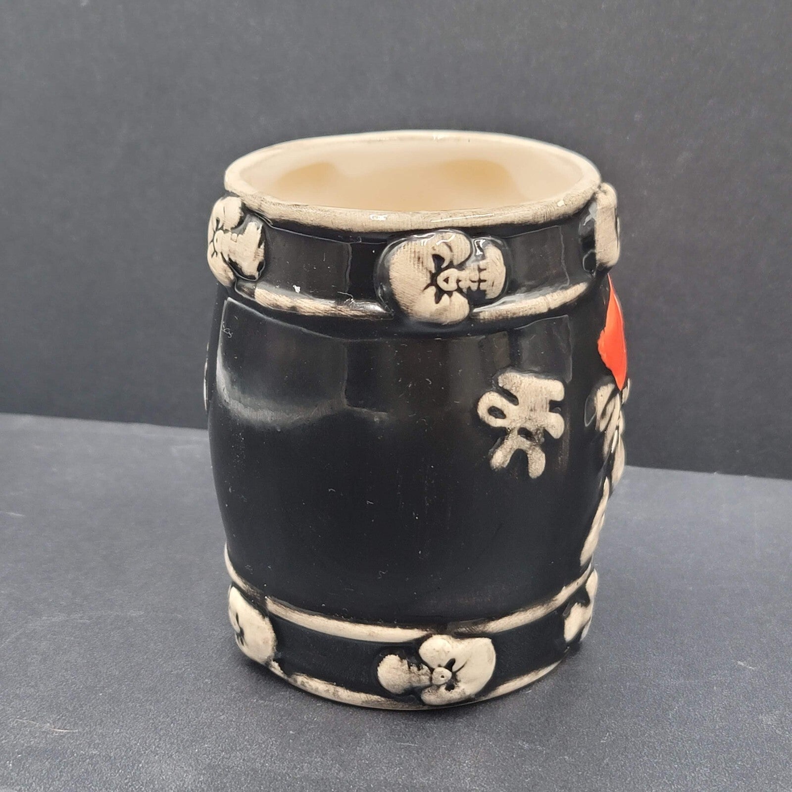 Vintage Pirate Ceramic Glazed Coffee Mug Hand Painted Unsigned Unique 4"